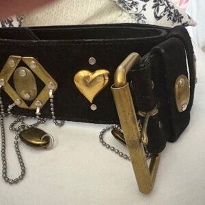 Vintage Black and gold embellished belt